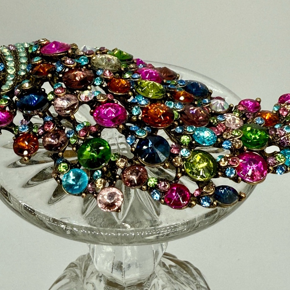 Kirk’s Folly Large Multicolor Rhinestone Peacock Brooch Pin/Pendant 5” Statement - Picture 17 of 17